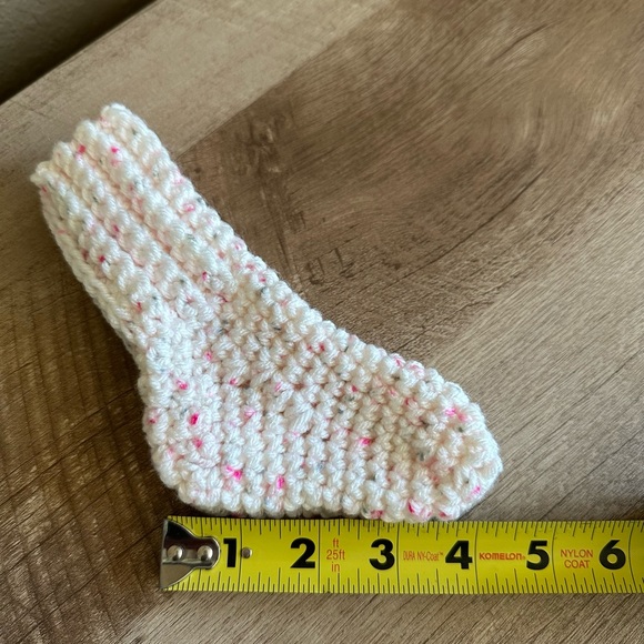 Newborn Crushed Raspberry Baby Booties - Picture 8 of 9